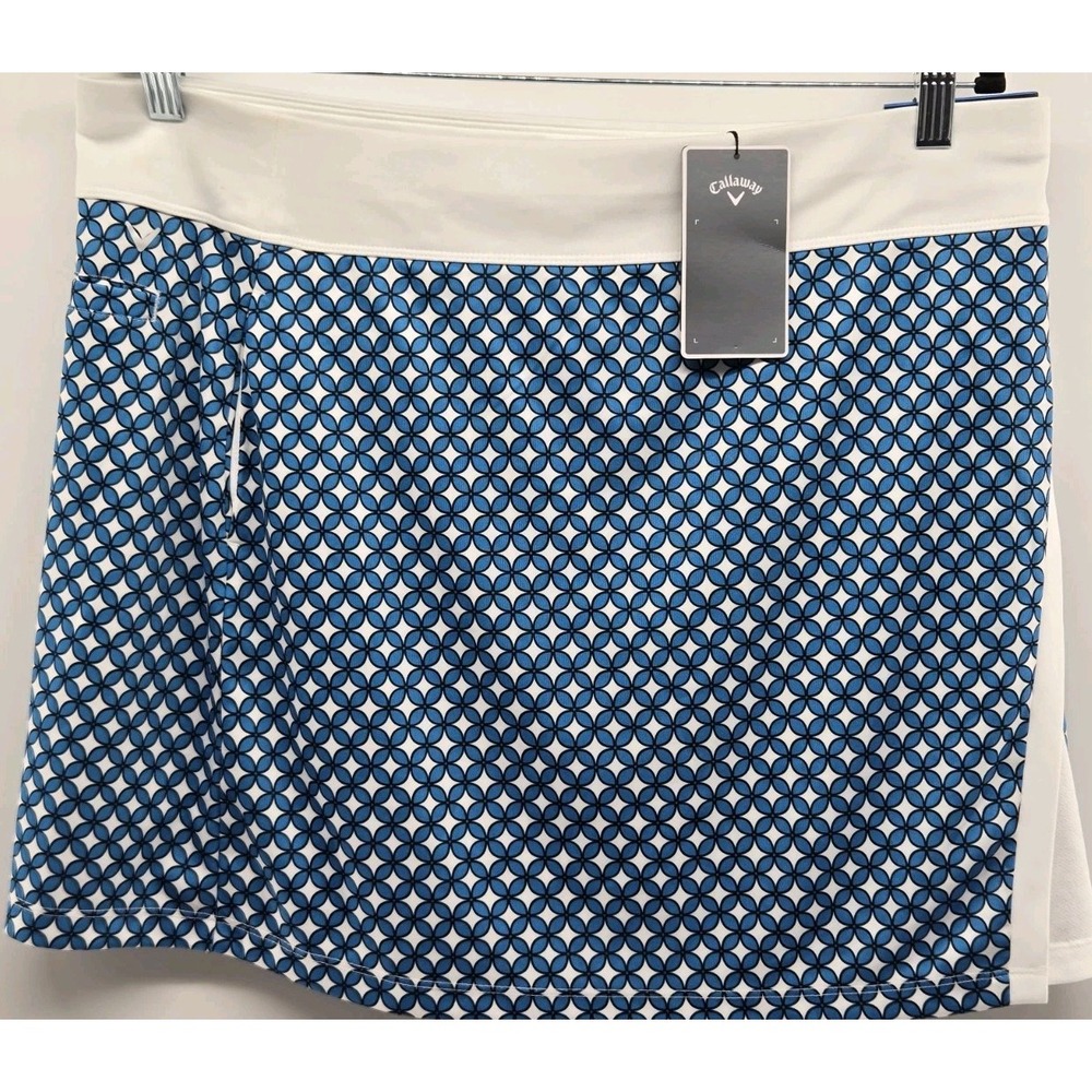 Callaway Truesculpt Women's Blue White Geo Print Wrap Golf Skort Size XL NWT